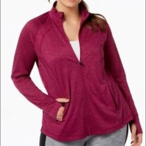 NWT Ideology Vintage Wine Zip Up SweaterSz M